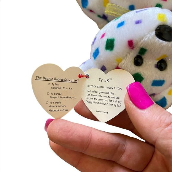 Rare TY Beanie Baby - TY2K the Bear (8.5 inch) - Stuffed Animal Toy Many Errors - Picture 6 of 8